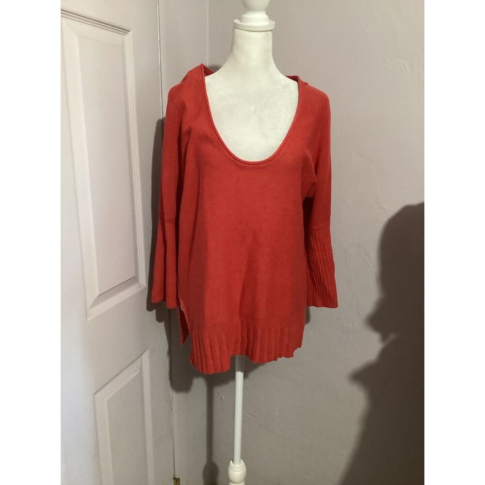 Anthropologie Moth Catamaran Red Cotton Linen Blend Pullover Beach Top M